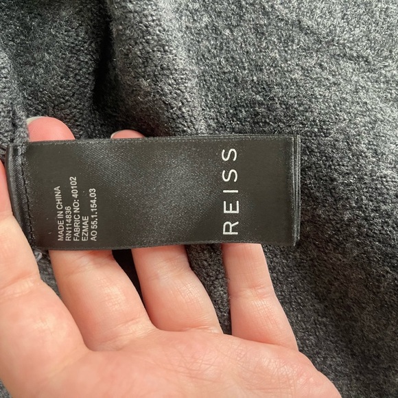 REISS | Yak Wool Blend Ezmae Striped Turtleneck Sweater Poncho - Picture 5 of 6